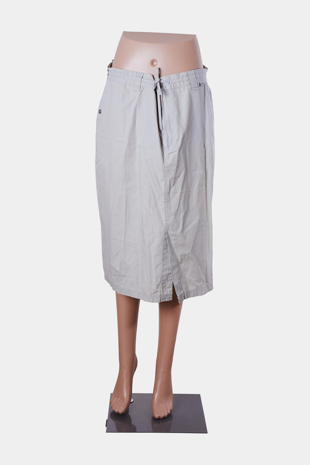 MOOKS Beige Parachute Fabric Midi Skirt