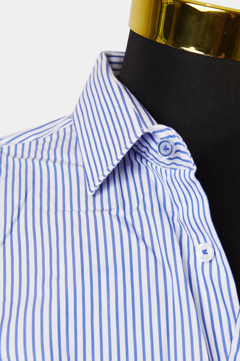 POLITIX Blue and White Stripe Slim Fit