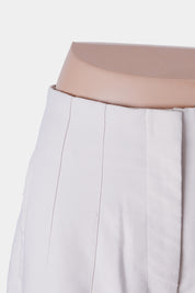 ZARA Cream High Waisted Pintuck Pants