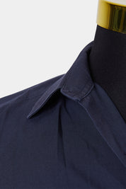 H&M Navy Easy Iron Slim Fit Cotton Shirt