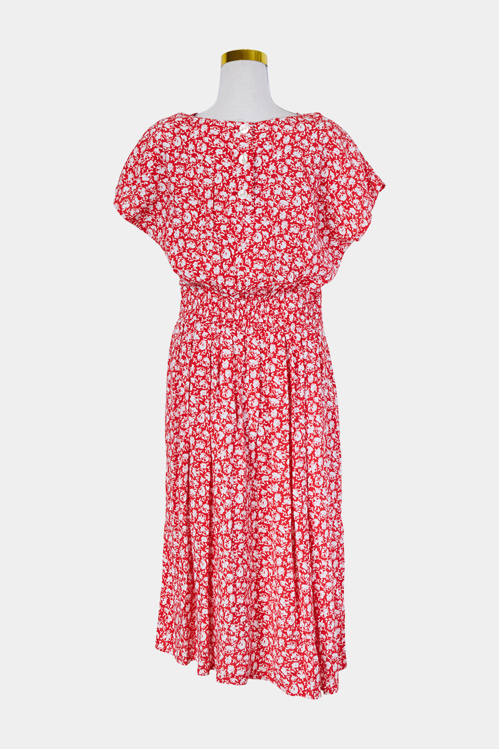 Assorted Brands Red and White Buttton Detail Sun Dress