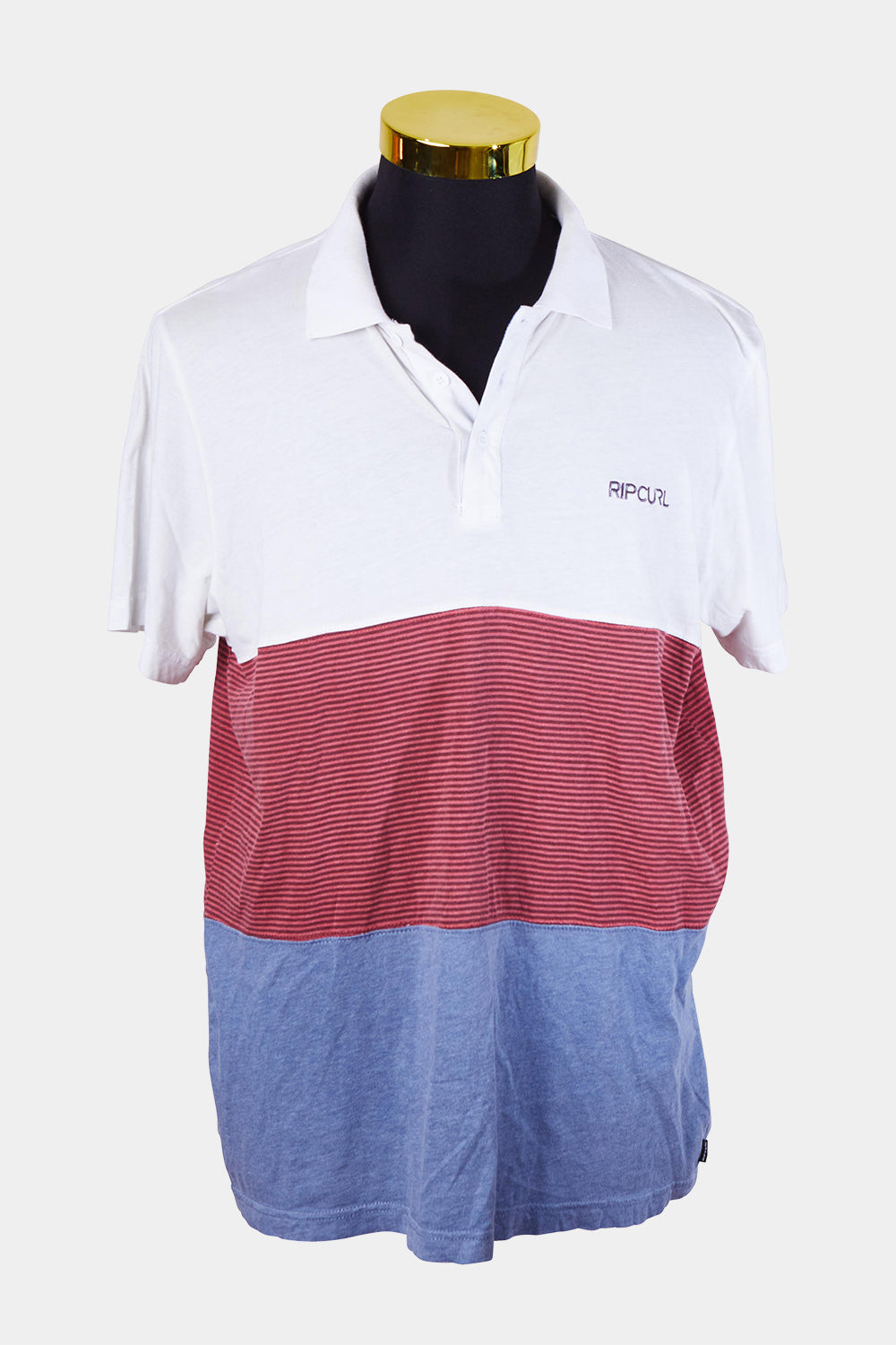 RIPCURL White Red and Blue Relaxed Polo