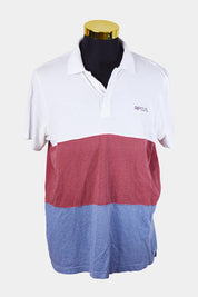 RIPCURL White Red and Blue Relaxed Polo