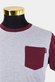 Zoo York Grey and Maroon Pocket T Shirt