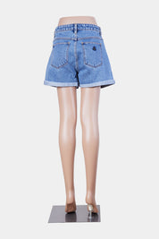 ABRAND Blue Cut Out High Waisted Shorts