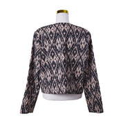 ISHKA Beige and Black Print  Zip Up Light Jacket