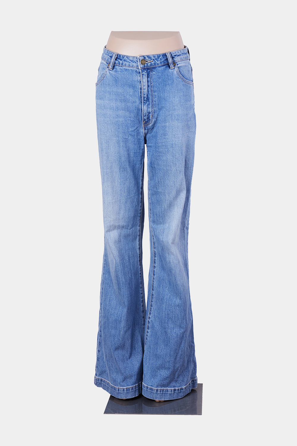 ROLLAS Blue Faded High Waist Flared Jeans