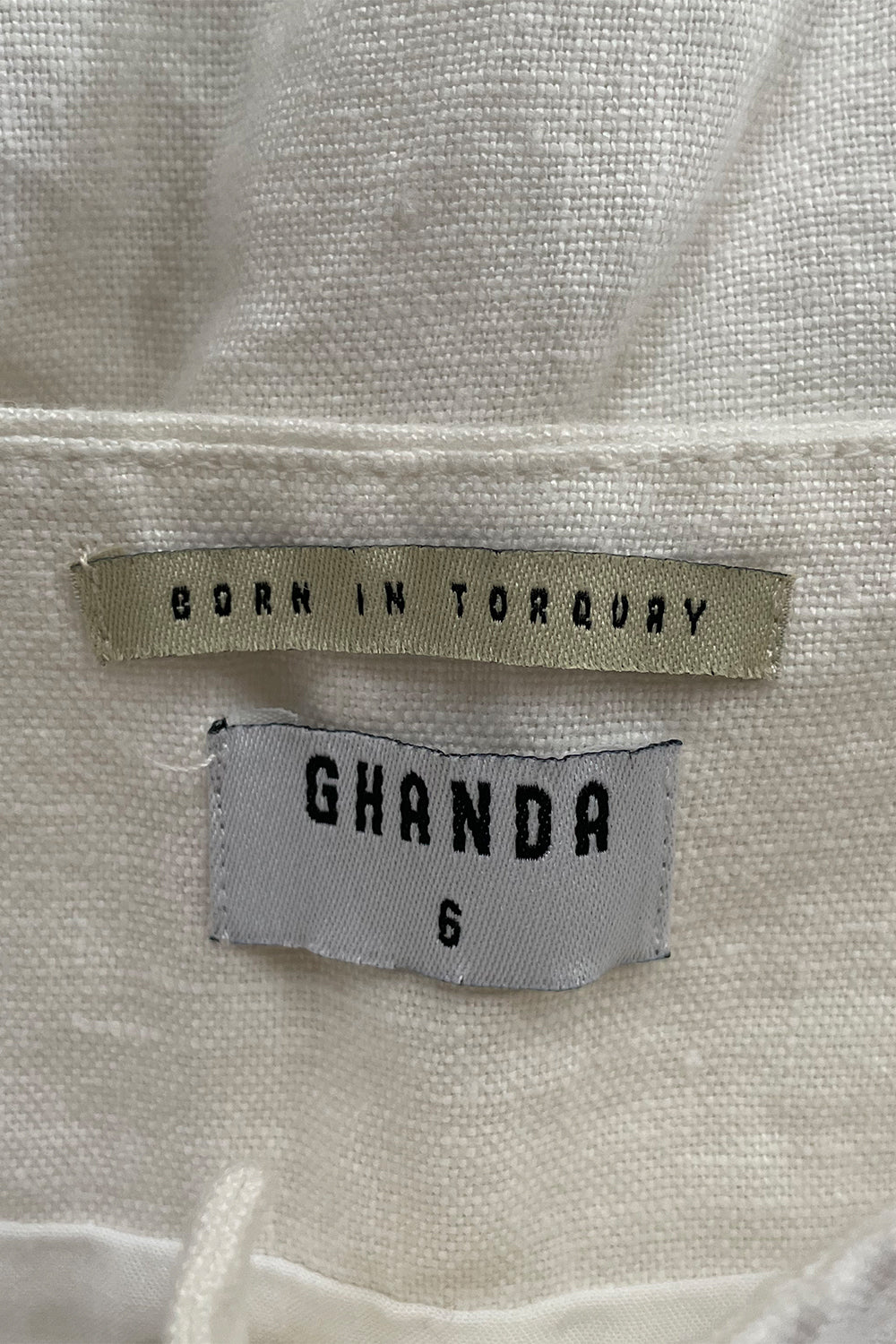 GHANDA White Linen Skirt