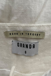 GHANDA White Linen Skirt