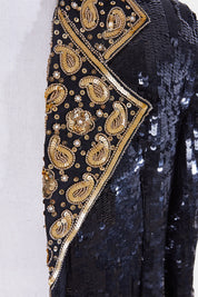 Assorted Brands Black and Gold Sequin Jacket