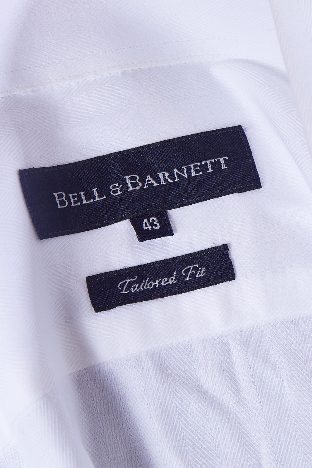 Bell And Barnett White Textured Tailored Fit Button Down Shirt