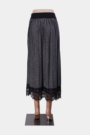 Ann Bennetti Black and Silver Midi Skirt