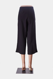 INDIKAH Black High Waisted Cropped Relaxed Trouser