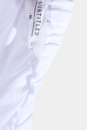 SUBTITLED White Drawstring Linen Pants