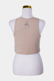 Michael Jordan Tight Fit Crop Singlet Beige