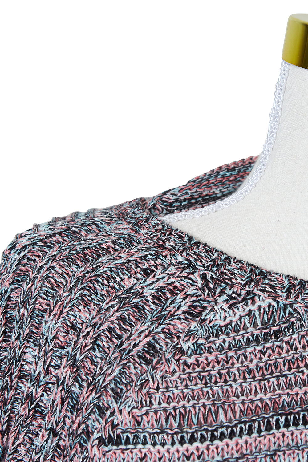 DOTTI Pink Mint Black Pattern Knit Sweater