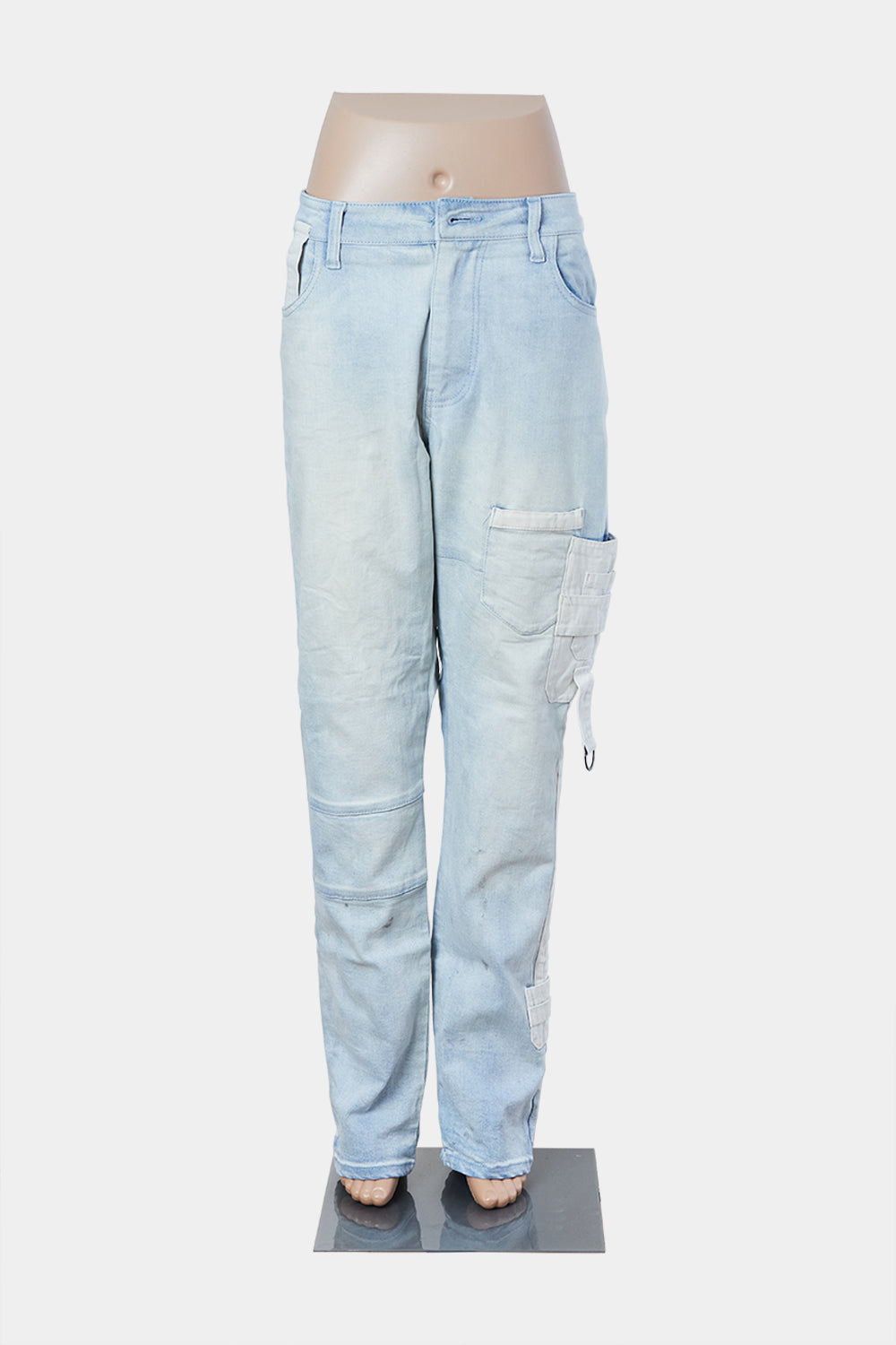 New Slaves Light Wash Cargo Jeans