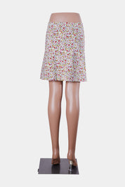 TOPSHOP White Floral Pull on Skirt