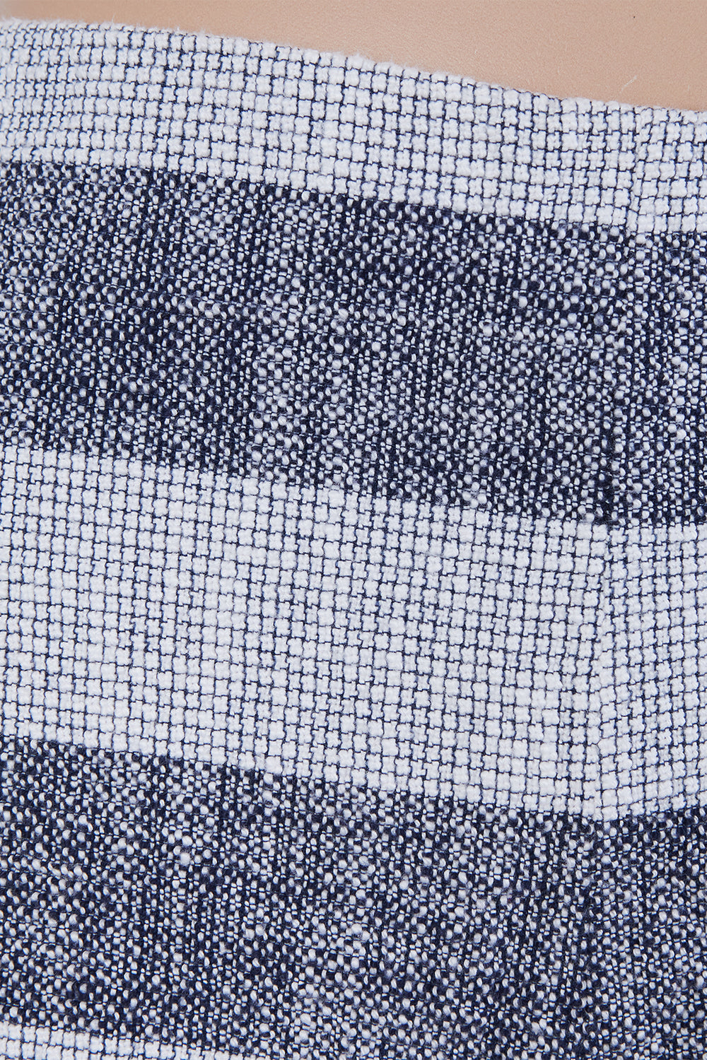 BARDOT White and Navy Tweed Stripe High Waisted Shorts