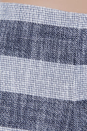 BARDOT White and Navy Tweed Stripe High Waisted Shorts