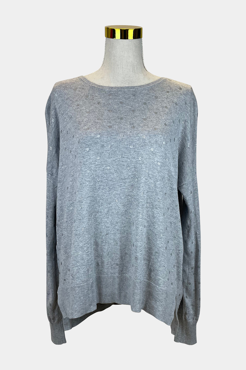 DECJUBA Grey Polka Dot Sweater