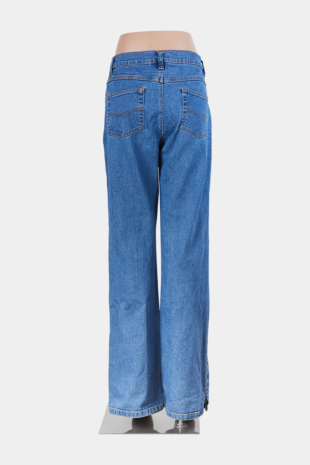 Jeans And Co Blue Low Rise Relaxed Leg Jean