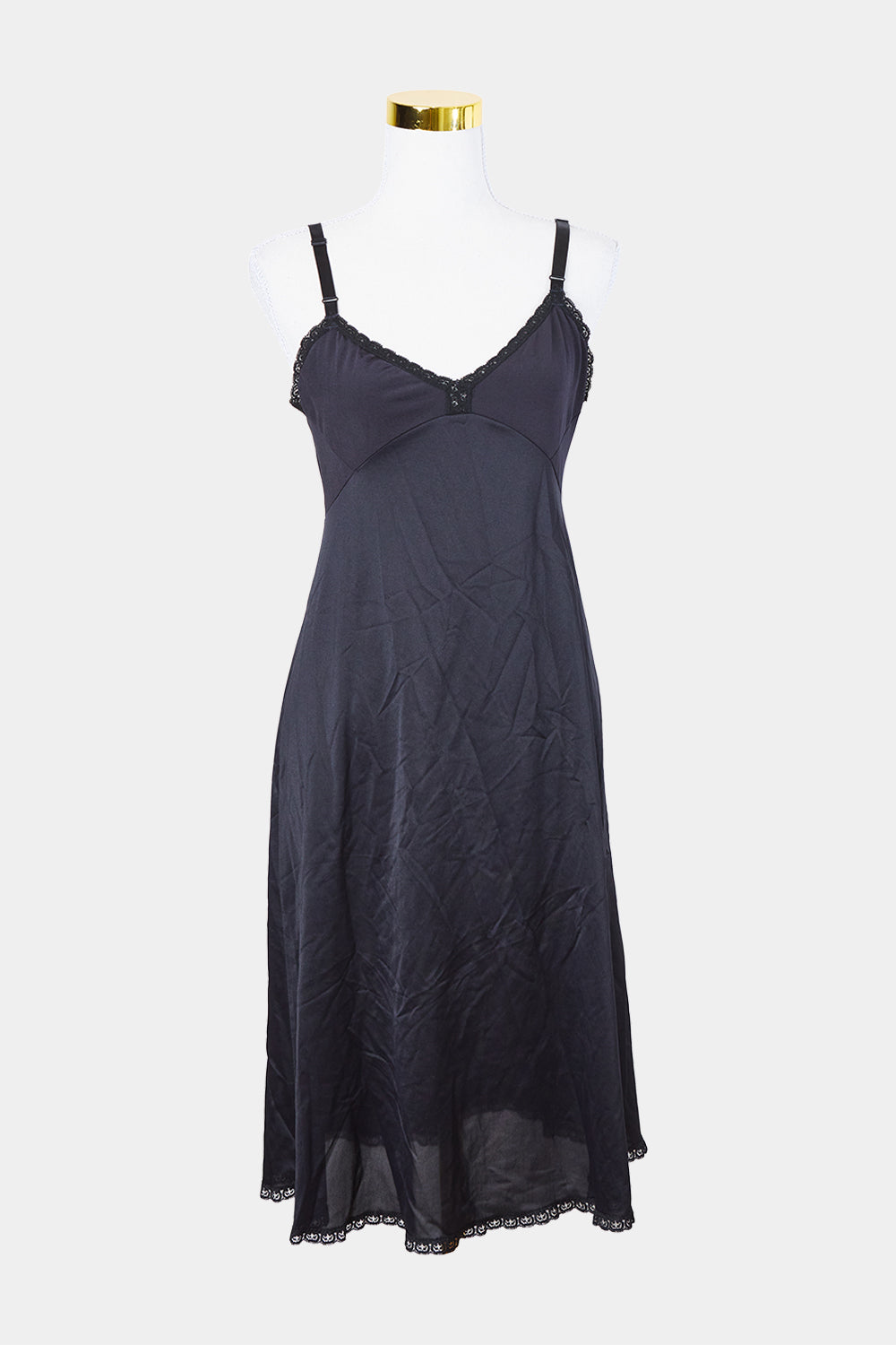 Assorted Brands Black Lace Detail Slip Dress