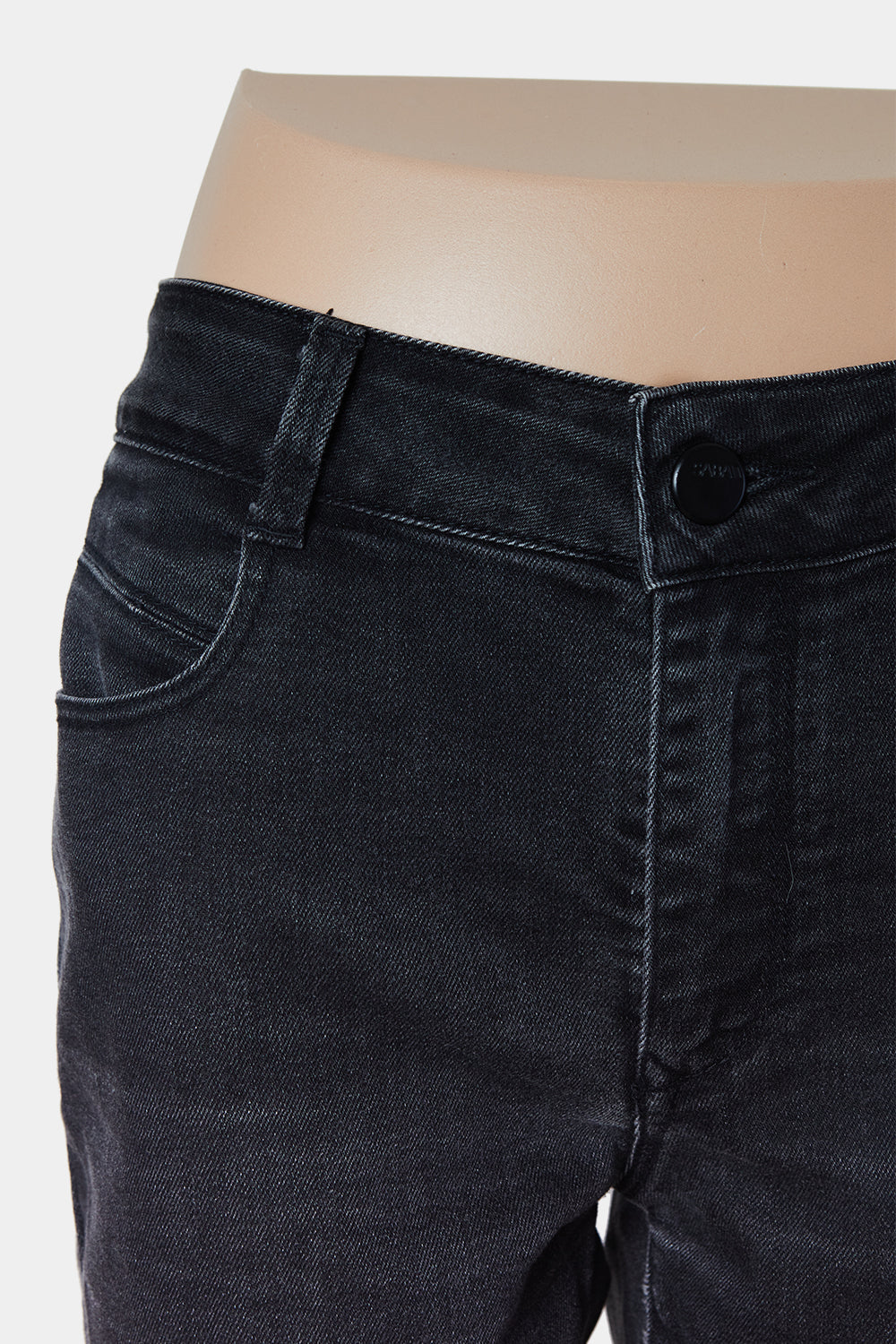 SABA Black Mid Rise Denim Shorts
