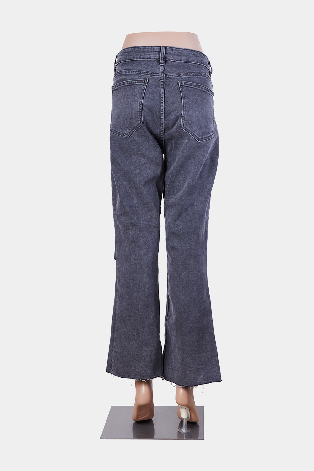 ZARA Faded Black Cropped Flare Jeans