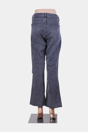 ZARA Faded Black Cropped Flare Jeans