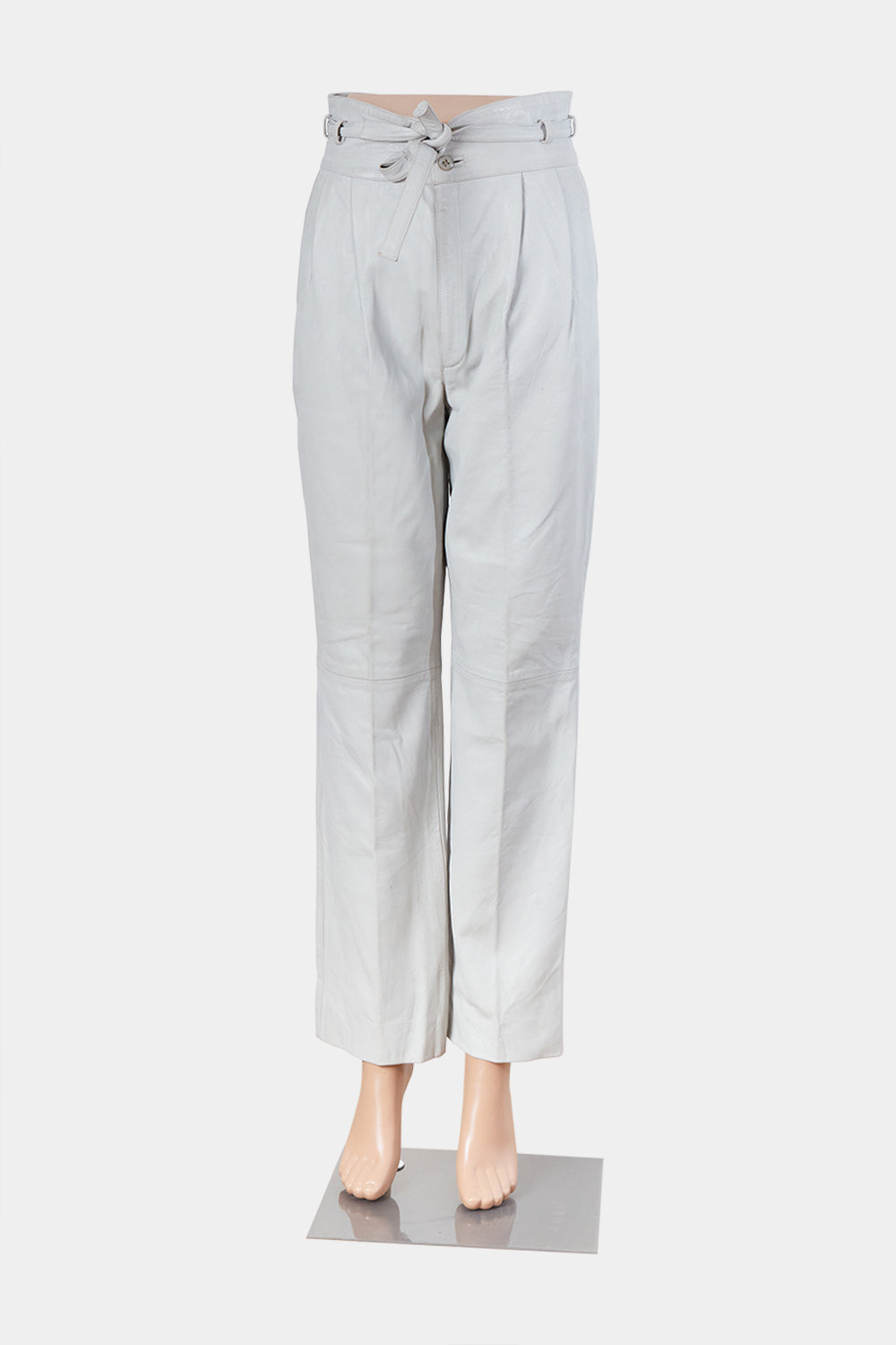 Assorted Brands White HIgh Rise Leather Tapered Pants