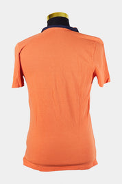 Arthur Galan Orange Contrast Trim Polo Shirt
