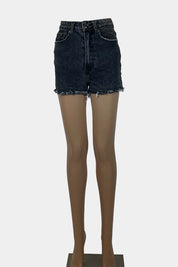 GLASSONS Washed Black Denim Shorts