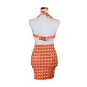Mieses Swimwear Orange Print Ring Front Mini Dress