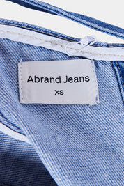 Abrand Jeans Light Blue Denim Tie Back Crop Top