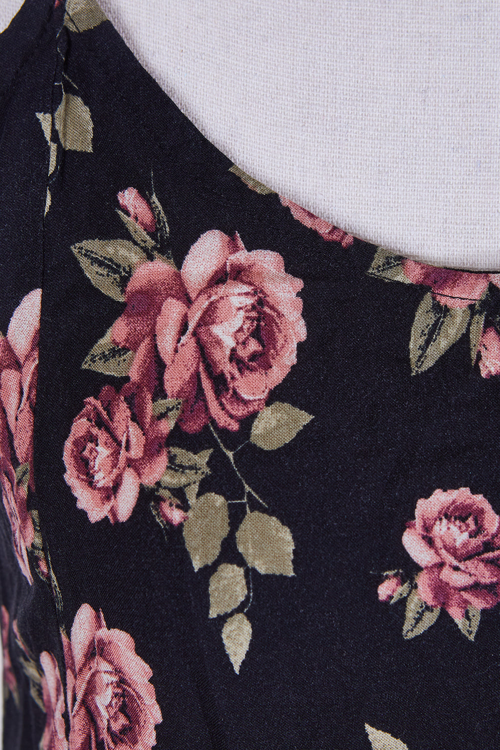 Colloseum Collection Black and Pink Floral Sun Dress