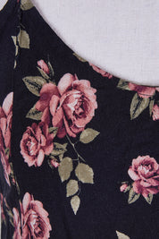 Colloseum Collection Black and Pink Floral Sun Dress