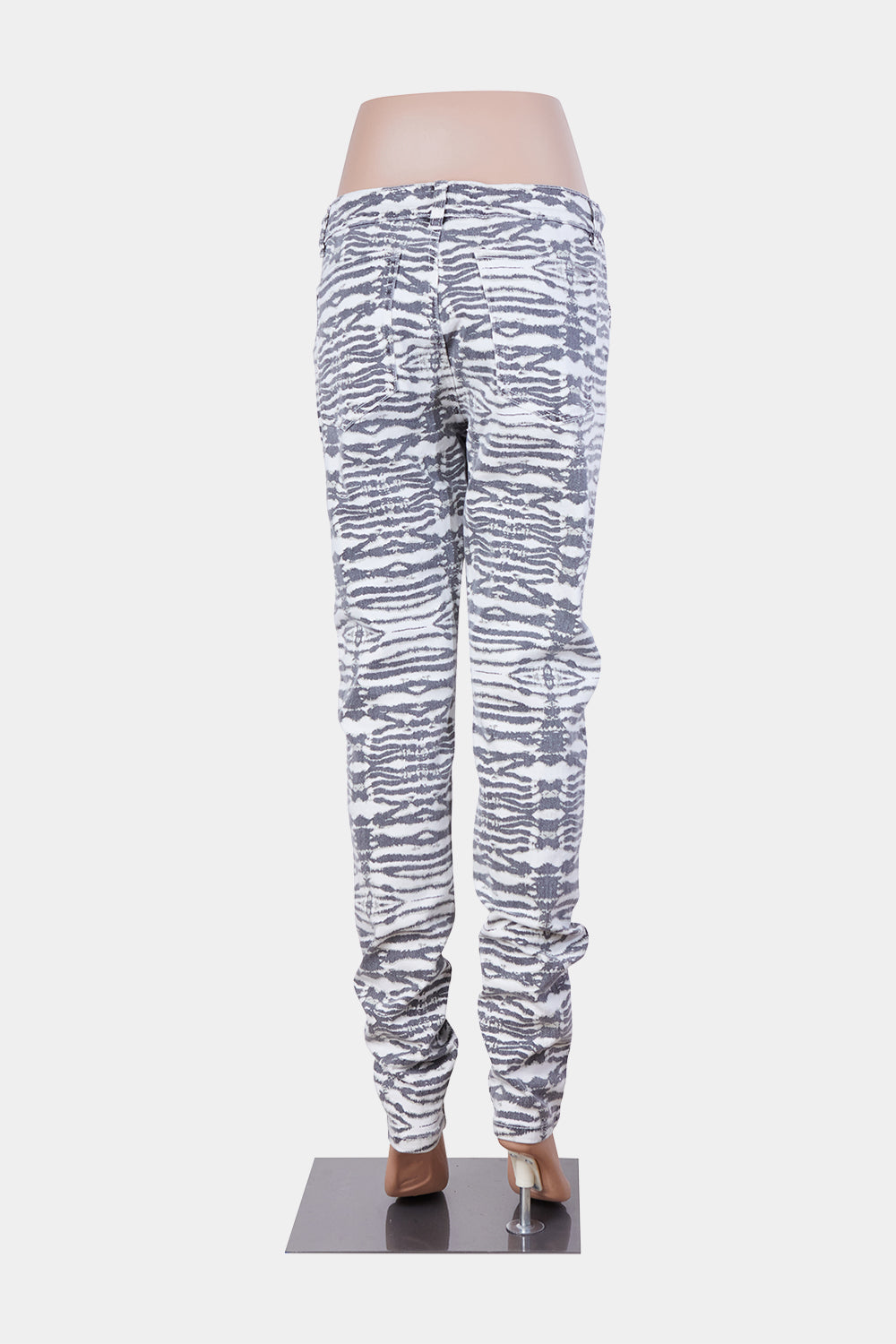 DECJUBA Black and White Zebra Prirnt Skinny jeans