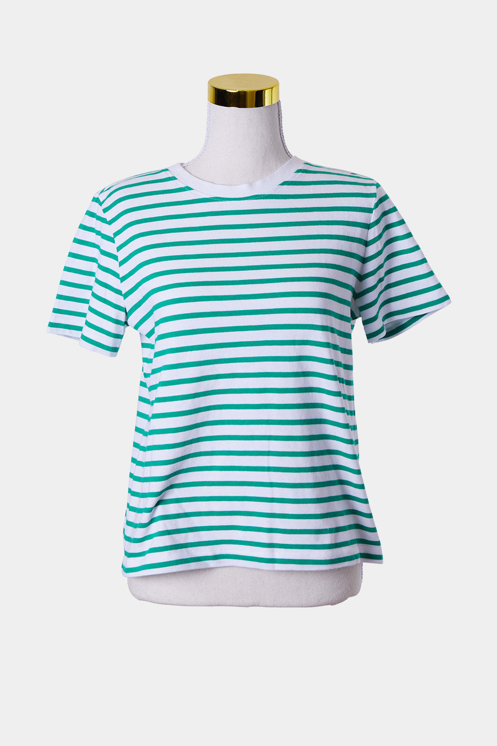 ZARA Green and White Stripe T Shirt