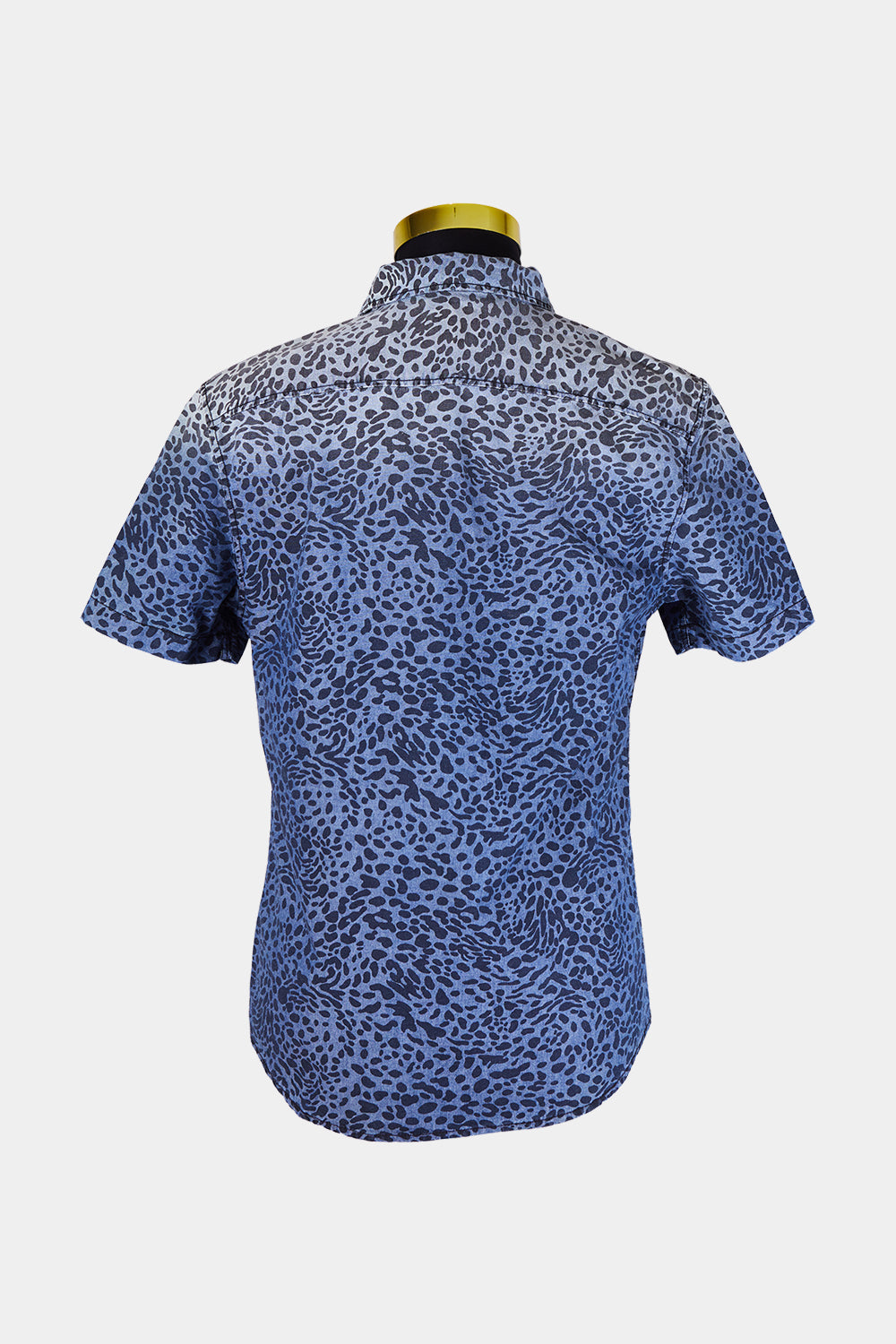 River Island Blue Cheetah Print Button Down Shirt