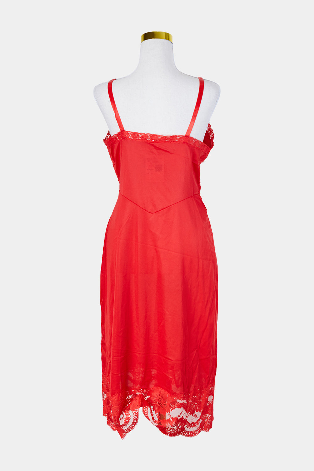 CHARMODE Red Lace Detail Slip Dress
