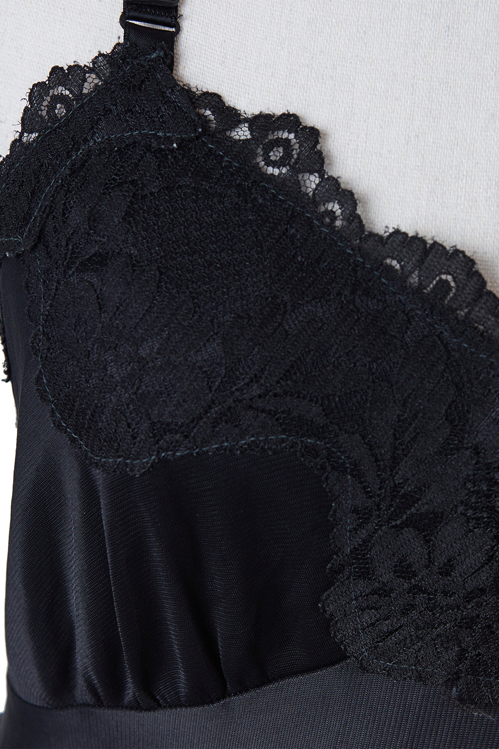 INFIDELLE Black Lace Detail Slip Dress