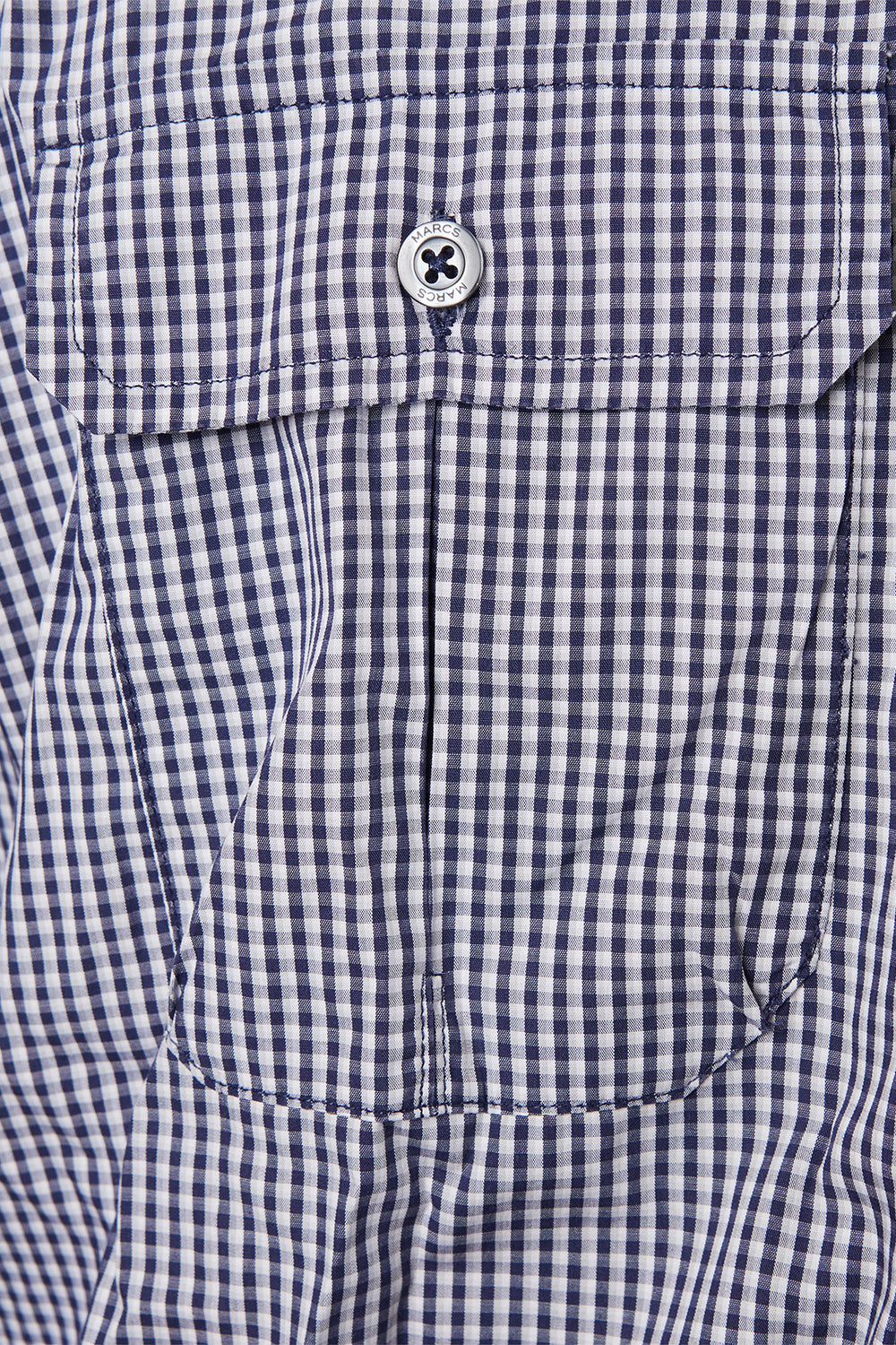 MARCS Navy and White Gingham Button Down Shirt