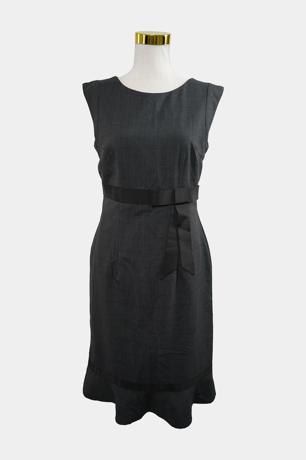 JACQUIE Grey Sheath Bow Midi Dress