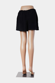 GLASSONS Black Linen Look Loose Shorts
