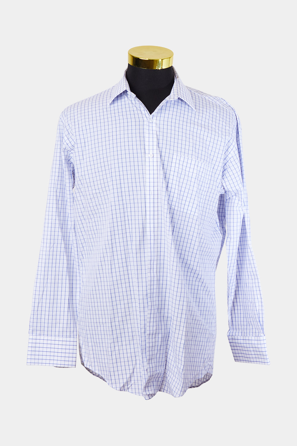 Van Heusen White and Blue Classic Fit Button Down Shirt