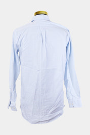 KIRKLAND Blue and White Non Iron Extra Long Button Down Shirt