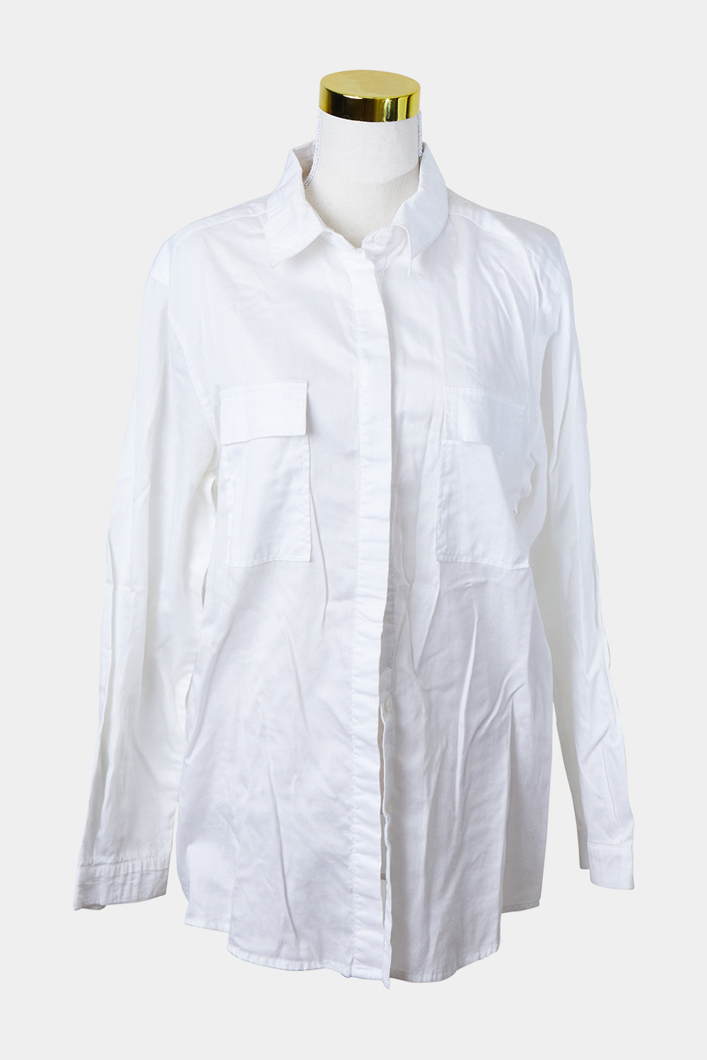 First Base White Button Down Shirt