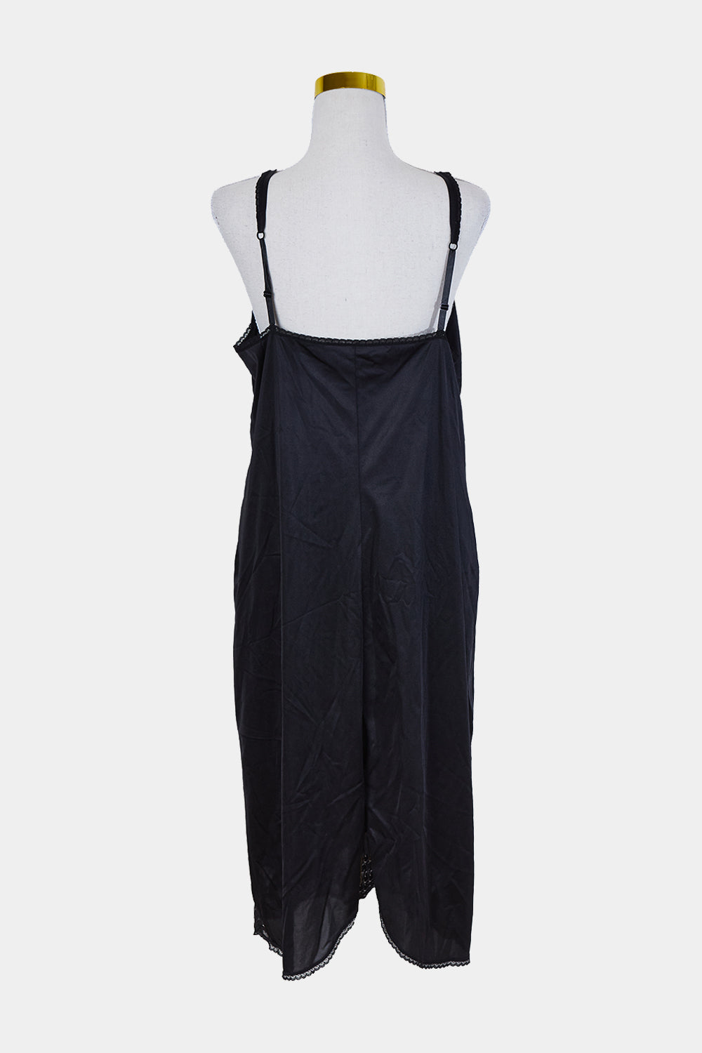 Vanity Fair Black Lace Detail Slip Dress