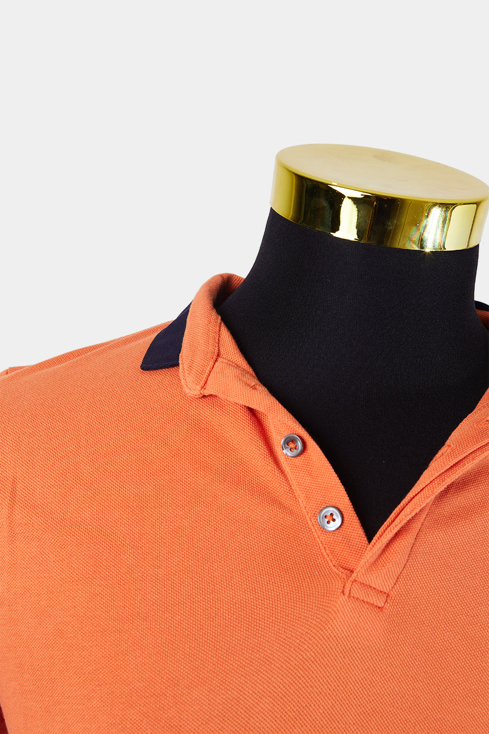 Arthur Galan Orange Contrast Trim Polo Shirt